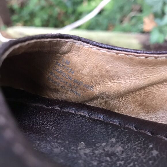 Women’s FRYE Carson Pumps Brown Cognac Color Block Mid Heel Sz 7.5 Chunky Round - Picture 11 of 11